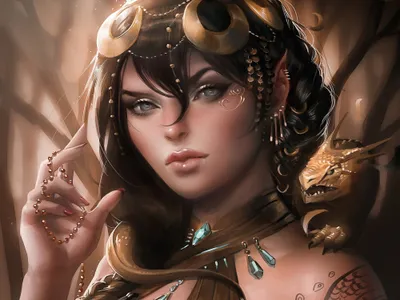 Fantasy Themed Brunette Woman Adorned Fantasy Wallpaper 4K 2000x1500 A, Fantasy-themed, Hd, Wallpaper, Featuring, Brunette, Woman, Adorned, Intricate, Jewelry, Gazing, Thoughtfully, Gray, Landscape, Full HD