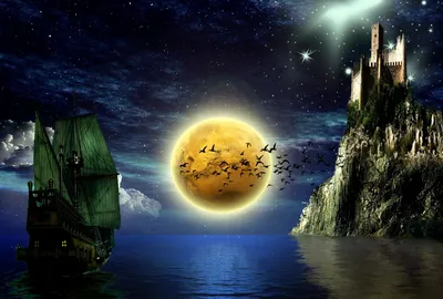 Dark Fantasy Sailing Space Wallpaper 4K 1850x1250 Dark, Fantasy, Hd, Pc, Wallpaper, Featuring, A, Sailing, Ship, Under, Starry, Night, Gray, White, Landscape