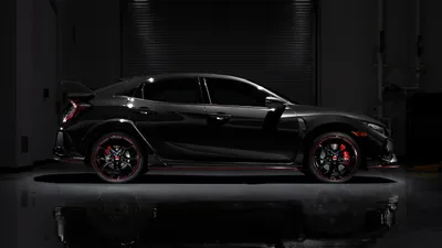 Sleek Black Civic Black/Dark Wallpaper 4K 2560x1440 Sleek, Black, Honda, Civic, Type, R, With, Red, Accents, Showcased, Dark, Setting, Gray, Ultrawide, QHD