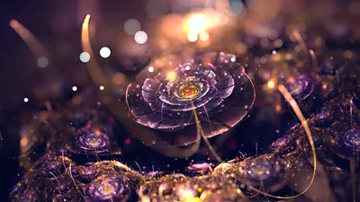 Abstract Fractal Flower Glowing Nature Wallpaper 4K 1920x1080 Hd, Pc, Desktop, Wallpaper, Of, An, Abstract, Fractal, Flower, Glowing, Layered, Petals, White, Brown, Gray, Ultrawide, Full HD