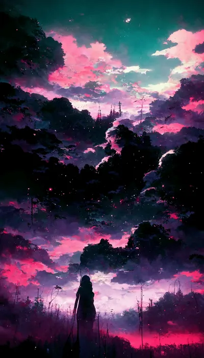 Anime Aesthetic Iphone Edition Abstract Wallpaper 4K 1024x1792 Gray, Pink