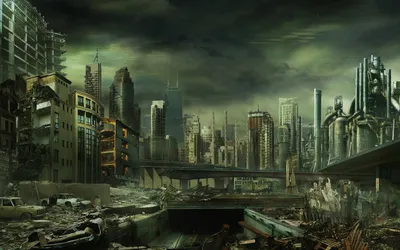 Breathtaking Post Apocalyptic Cityscape Wallpaper 4K, World category