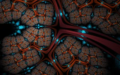 Serene Vibrant Wallpaper Abstract Wallpaper 4K 2560x1600 Vibrant, Psychedelic, Fractal, Abstract, With, Intricate, Orange-and-teal, Lattices, Glowing, Nodes, Trippy, Colors, Brown, Black, Ultrawide, QHD