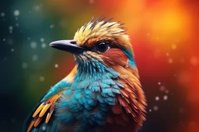 Colorful Bird Macro Abstract Wallpaper 4K 2208x1471 Full HD, Ultrawide