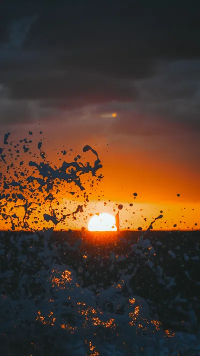 Ocean Waves During Sunset Wallpaper 4K, Nature category