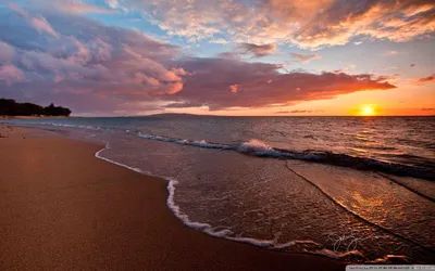 Beach Sunset Com Wallpaper 4K, Nature category