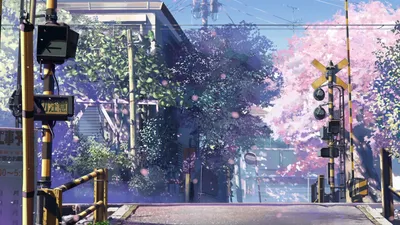 Anime Serene Centimeters Per Second Abstract Wallpaper 4K 1920x1080 Hd, Anime, Wallpaper, Featuring, A, Serene, Scene, From, Centimeters, Per, Second, Cherry, Gray, Pink, Ultrawide, Full HD