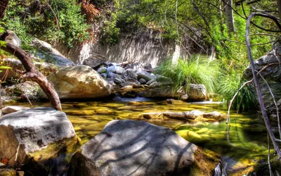 Serene Stream Flows Wallpaper 4K, Nature category