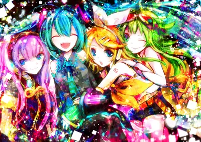 Vibrant Anime Characters Rin Kagamine Abstract Wallpaper 4K 1920x1358 A, Vibrant, Hd, Desktop, Wallpaper, Featuring, Anime, Characters, Rin, Kagamine, Luka, Megurine, White, Landscape, Full HD