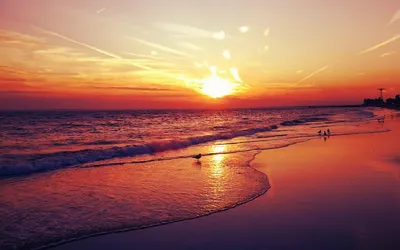 Sunset Beaches Cave Wallpaper 4K, Nature category