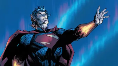 Comic Absolute Superman Blue Abstract Wallpaper 4K 3838x2158 Blue, Comic-style, Suit, Ultrawide, QHD