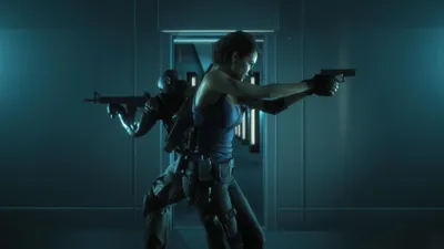Resident Evil Two Abstract Wallpaper 4K 3838x2158 Back-to-back, Blue, Ultrawide, QHD