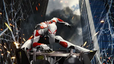 Spider Man Ps4 White Games Wallpaper 4K 3838x2158 Spider-man, White-and-red, Suit, Ultrawide, QHD