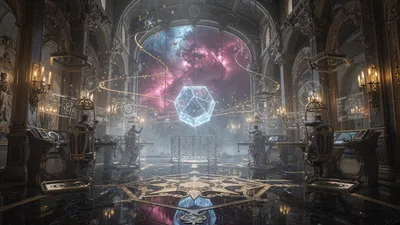 Ornate Starship Bridge Interior Cathedral Space Wallpaper 4K 4606x2590 Ultrawide, 4k