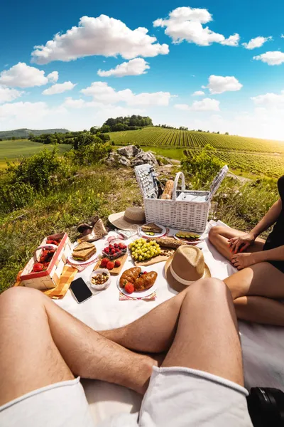 Couple Having Summer Picnic Abstract Wallpaper 4K 2208x3313 Full HD, Portrait