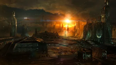 Sci Cityscape Towering Wallpaper 4K, World category