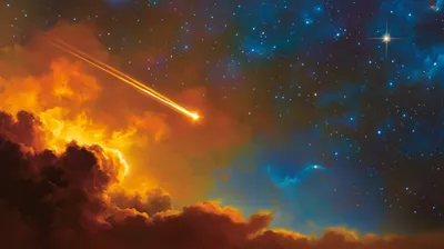 Dreamy Shooting Wallpaper Space Wallpaper 4K 2912x1632 A, Stunning, Hd, Wallpaper, Showcasing, Shooting, Star, Streaking, Across, Vibrant, Galaxy, Filled, Brown, Ultrawide, QHD
