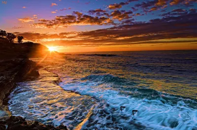 Beach Sunset Pictures Com Wallpaper 4K, Nature category