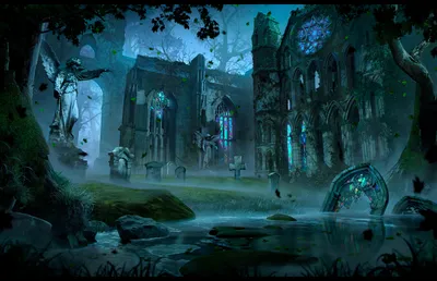 Dark Atmospheric Eerie Cemetery Ancient Space Wallpaper 4K 1920x1236 Dark, Atmospheric, Hd, Pc, Desktop, Wallpaper, Featuring, An, Eerie, Cemetery, Ancient, Crumbling, Gray, Brown, Ultrawide, Full HD
