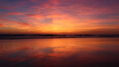 Beach Sunset Cave Wallpaper 4K, Nature category