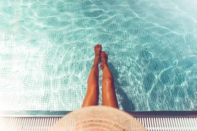 Woman Legs Swimming Pool Abstract Wallpaper 4K 2208x1471 Pool, Full HD, Ultrawide