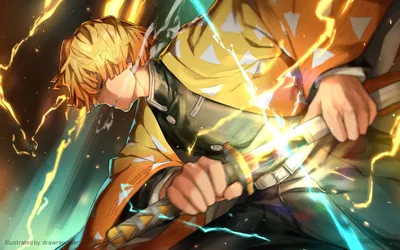 Zenitsu Agatsuma Anime Demon Abstract Wallpaper 4K 1920x1200 Hd, Desktop, Wallpaper, Featuring, Zenitsu, Agatsuma, From, The, Anime, Demon, Slayer, Kimetsu, White, Orange, Ultrawide, Full HD