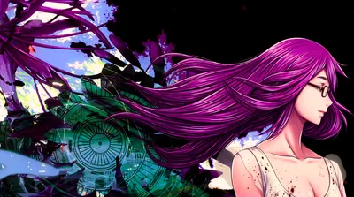 Tokyo Ghoul Anime Girl Rize Black/Dark Wallpaper 4K 5502x3070 Purple-haired, Ultrawide, 4k