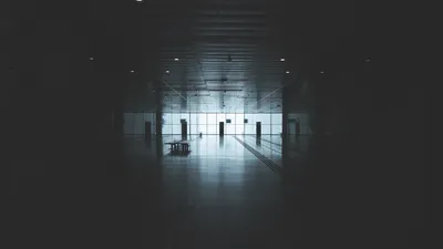 Dark Minimalist Hallway Modern Architecture Minimal Wallpaper 4K 1920x1080 Dark, Minimalist, Hallway, With, Modern, Architecture, Featuring, Reflective, Floors, Large, Windows, Captured, White, Gray, Ultrawide, Full HD