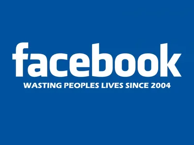 Bold Facebook Logo Vibrant Technology Wallpaper 4K 1920x1440 A, Bold, Facebook, Logo, On, Vibrant, Blue, Featuring, Tagline, Wasting, People, 039, Red, White, Landscape, Full HD