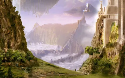Serene Breathtaking Wallpaper Nature Wallpaper 4K 1680x1050 A, Breathtaking, Fantasy, Landscape, Featuring, Majestic, Castle, Nestled, Among, Towering, Mountains, Swirling, Gray, White, Ultrawide