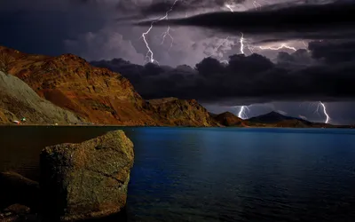 Serene Dark Wallpaper Nature Wallpaper 4K 1920x1200 Hd, Desktop, Wallpaper, Showing, A, Dark, Coastline, With, Mountains, Ocean, Clouds, Illuminated, Gray, Ultrawide, Full HD
