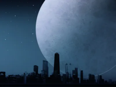 Sci City Skyline Vast Wallpaper 4K, Space category