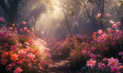 Glowing Magical Forest Fantasy Wallpaper 4K 2208x1314 Full HD, Ultrawide