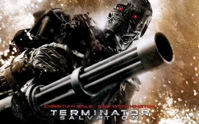 Powerful Depiction Terminator Salvation Menacing Abstract Wallpaper 4K 1920x1200 A, Powerful, Depiction, From, Terminator, Salvation, Featuring, Menacing, Cyborg, Aiming, Weapon, Set, Gray, White, Ultrawide, Full HD