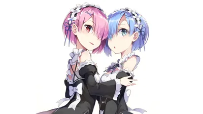Anime Twins Rem Ram Wallpaper 4K, Space category