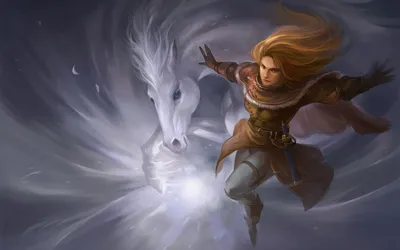 Vibrant Fantasy Wallpaper Fantasy Wallpaper 4K 1920x1200 A, Fantasy, Scene, Featuring, Woman, In, Flowing, Outfit, Leaping, Alongside, Radiant, White, Gray, Ultrawide, Full HD