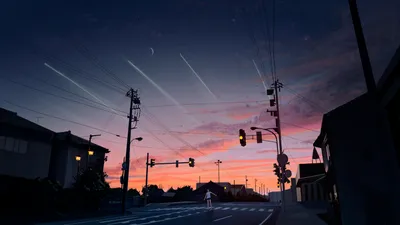 Vivid Definition Wallpaper Space Wallpaper 4K 6000x3376 A, High-definition, Anime, Wallpaper, Featuring, Tranquil, Street, Under, Starry, Sky, Shooting, Star, Gray, Ultrawide, 4k