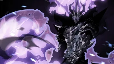 Anime Dynamic Solo Leveling Fantasy Wallpaper 4K 3840x2160 Hd, Anime, Wallpaper, Featuring, A, Dynamic, Solo, Leveling, Character, Black, Armor, Purple, White, Ultrawide, 4k