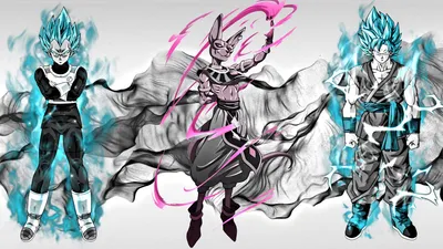 Vivid Beerus Wallpaper Fantasy Wallpaper 4K 1920x1080 Hd, Wallpaper, Featuring, Beerus, Ssgss, Vegeta, And, Goku, Their, Super, Saiyan, Blue, White, Ultrawide, Full HD