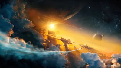 Sci Depicts Luminous Space Space Wallpaper 4K 2560x1440 Hd, Sci-fi, Pc, Desktop, Wallpaper, Depicts, A, Luminous, Space, Station, Amid, Vibrant, Orange, Purple, Yellow, Ultrawide, QHD