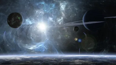 Calm Sci Wallpaper Space Wallpaper 4K 3840x2160 A, 4k, Ultra, Hd, Sci-fi, Space, Scene, Featuring, Glowing, Star, Multiple, Planets, Gray, White, Ultrawide