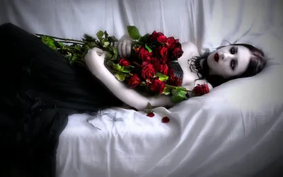 Fantasy Vampire Lying Bed Holding Wallpaper 4K, Fantasy category