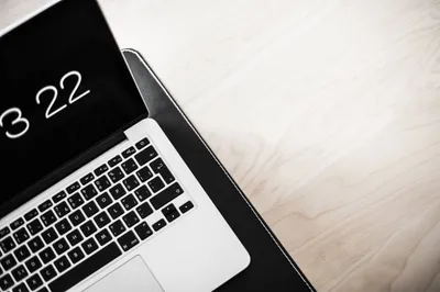 Macbook Wooden Desk Abstract Wallpaper 4K 2208x1471 Room, Full HD, Ultrawide