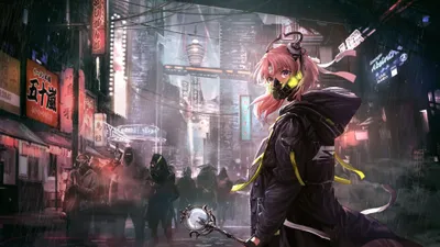 Cyberpunk Anime Cave Wallpaper 4K, Technology category