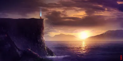 Vivid Serene Wallpaper Nature Wallpaper 4K 3000x1500 Hd, Desktop, Wallpaper, Featuring, A, Serene, Fantasy, Landscape, Monk, Meditating, Atop, Cliff, Brown, Purple, Orange, Ultrawide, QHD