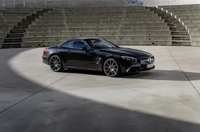 Radiant Sleek Wallpaper Black/Dark Wallpaper 4K 7630x5031 Sleek, Black, Mercedes-benz, Sl-class, Grand, Tourer, Parked, In, Concrete, Amphitheater, Captured, Stunning, Gray, Ultrawide, 4K
