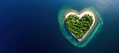 Heart Shaped Island Space Text Space Wallpaper 4K 2208x980 Heart-shaped, Full HD, Ultrawide