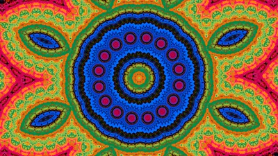 Bright Vibrant Wallpaper Abstract Wallpaper 4K 1920x1080 Vibrant, Abstract, Kaleidoscope, Design, With, Concentric, Circular, Patterns, Blue, Pink, Green, Hues, Black, Ultrawide, Full HD