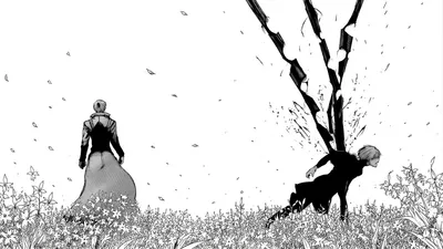 Tokyo Ghoul Quad Black Black/Dark Wallpaper 4K 3344x1882 Tokyo, Ghoul, 2k, Quad, Hd, Desktop, Wallpaper, Black-and-white, Manga, Scene, Two, White, Gray, Ultrawide, QHD