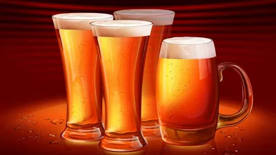 Four Frothy Amber Beers Abstract Wallpaper 4K 1918x1078 Four, Ultrawide